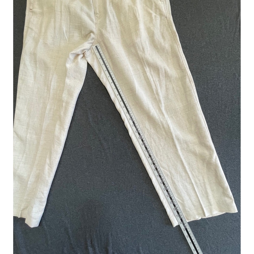 Tommy Bahama Relax Mens 100% Linen Pants Beige Oatmeal Elastic Back Waist Large‎ - Picture 9 of 9